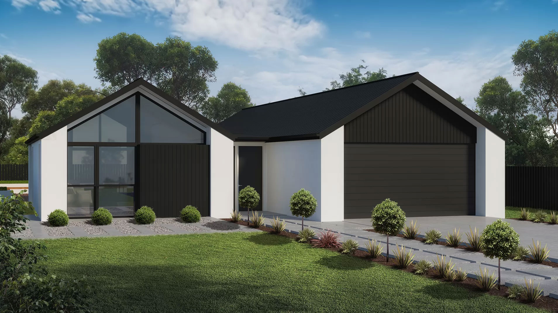 The Hallmark Series Tarras House Floor Plan Front View design by Hallmark Homes Christchurch Canterbury NZ.